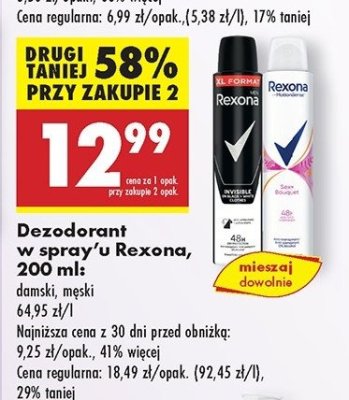 Dezodorant invisible black & white Rexona men invisible promocja