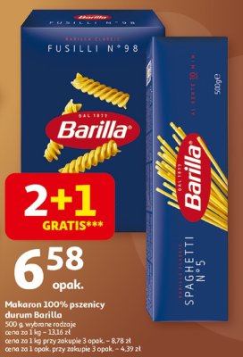 Makaron 100% pszenicy durum Barilla Fusilli promocja w Auchan