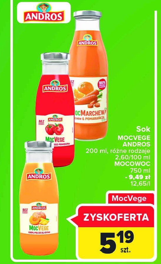 Sok z dyni Andros mocvege promocja