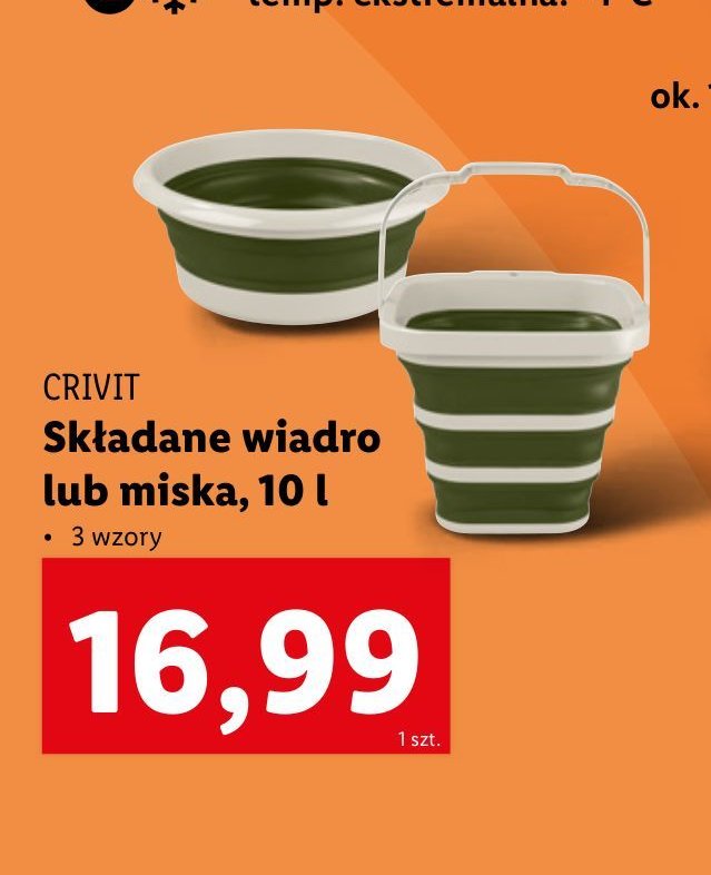 Miska składana 10 l Crivit promocja w Lidl