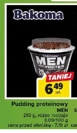 Pudding proteinowy czekoladowy Bakoma men protein promocja