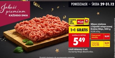 Mięso mielone z łopatki promocja w Biedronka