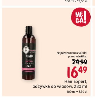 Odżywka regeneracyjna do włosów keratyna i olej arganowy Hair expert promocja