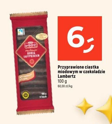 Ciastka miodowe z czekoladą Lambertz promocja w Dealz