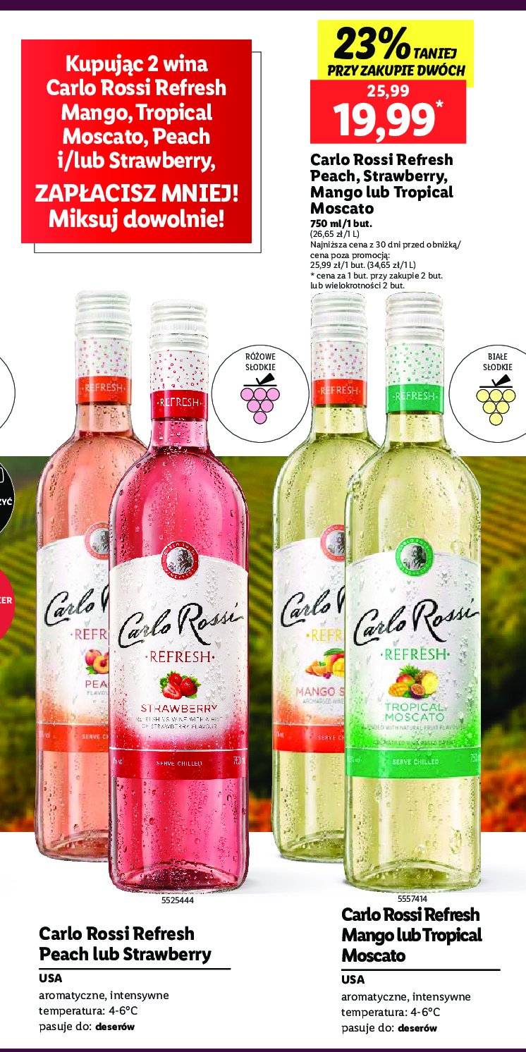 Wino Carlo rossi refresh tropical moscato promocja