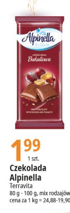 Czekolada z bakaliami Alpinella promocja