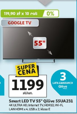 Smart LED TV 55" Qilive 55UA231 promocja w Auchan