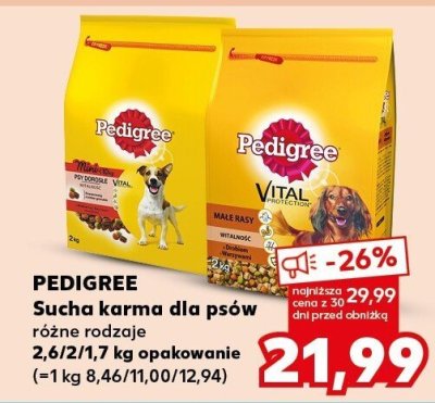 Sucha karma dla psów PEDIGREE różne rodzaje promocja w Kaufland