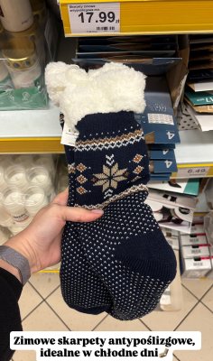 Skarpety zimowe antypoślizgowe mix promocja w Dino