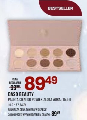 DASO BEAUTY PALETA CIENI DO POWIEK ZŁOTA AURA 15.5 G promocja w Drogerie Natura