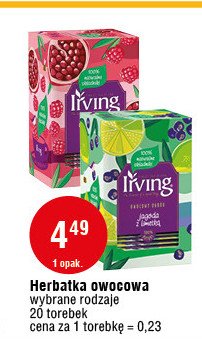 Herbata jagoda z limetk膮 IRVING OWOCOWY OGR脫D promocja