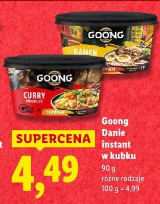 Danie instant w kubku Goong promocja w Lidl