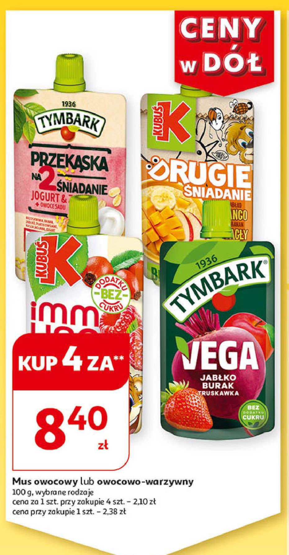 Mus jabłko-burak-truskawka Tymbark vega promocja