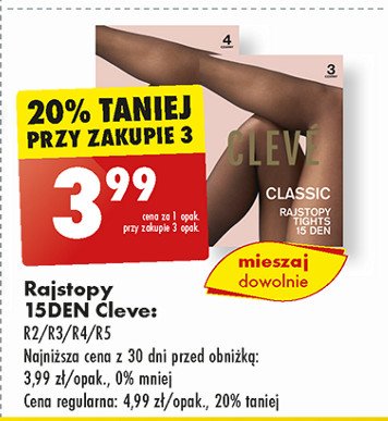 Rajstopy classic 15 den Cleve promocja