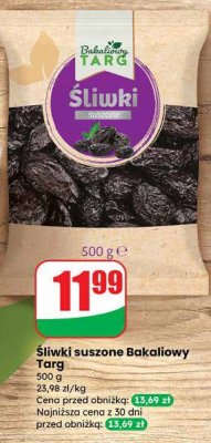 Śliwki suszone Bakaliowy Targ promocja w Dino