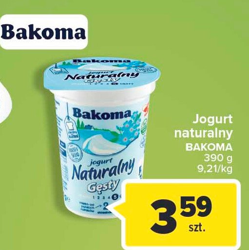 Jogurt naturalny gęsty Bakoma promocja