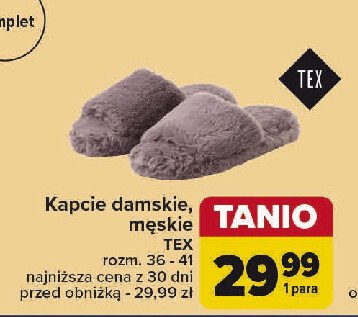 Kapcie męskie rozm. 36-41 Tex promocja