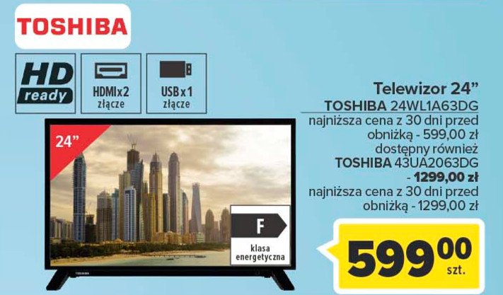 Telewizor led 43'' 43ua2063dg Toshiba promocja