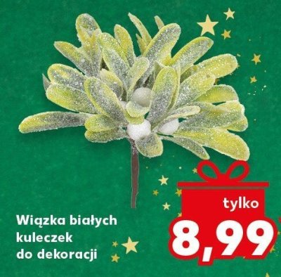 Wiązka białych kuleczek do dekoracji promocja w Kaufland