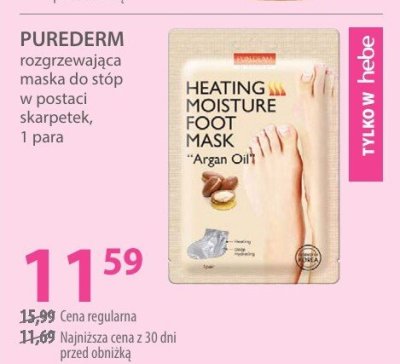 Maska rozgrzewająca do stóp w postaci skarpetek PUREDERM promocja w Hebe