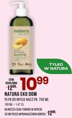 Płyn do mycia naczyń NATURA EKO DOM promocja w Drogerie Natura