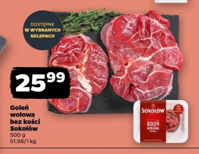 Goleń wołowa bez kości Sokołów promocja w Netto