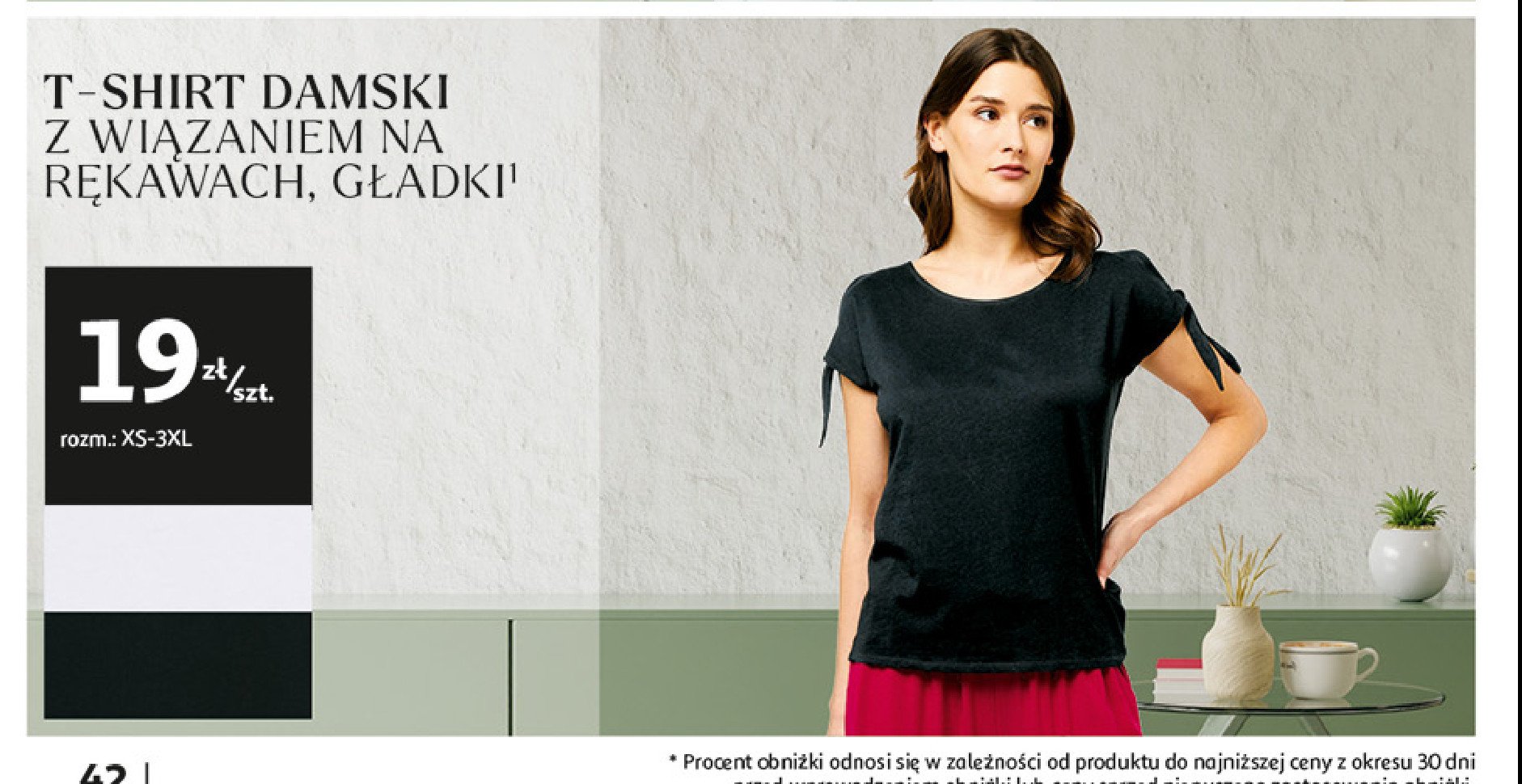 T-shirt damski gładki xs-xxl Auchan inextenso promocja