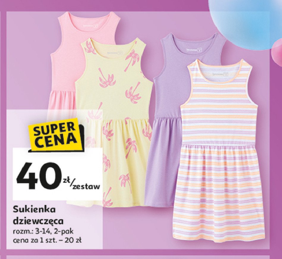Sukienka dziewczęca 3-14 lat promocja w Auchan