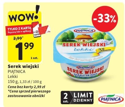Serek wiejski PIĄTNICA Lekki promocja w Intermarche