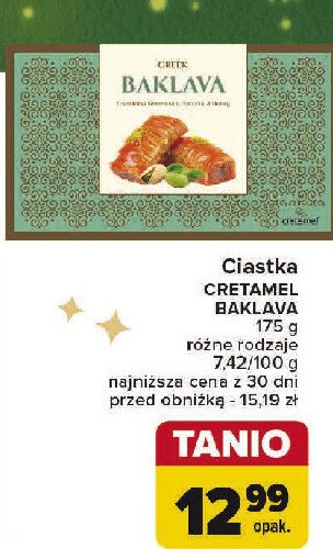 Baklawa z pistacjami Cretamel promocja