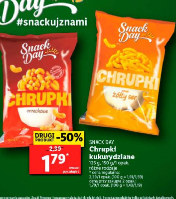 Chrupki kukurydziane 偶贸艂ty ser Snack day promocja