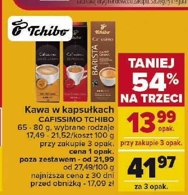 Kawa caffe crema fine aroma Tchibo cafe promocja