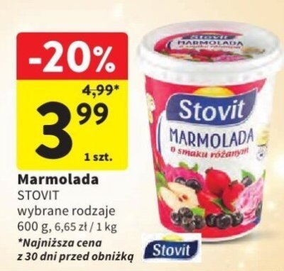 Marmolada STOVIT wybrane rodzaje promocja w Intermarche