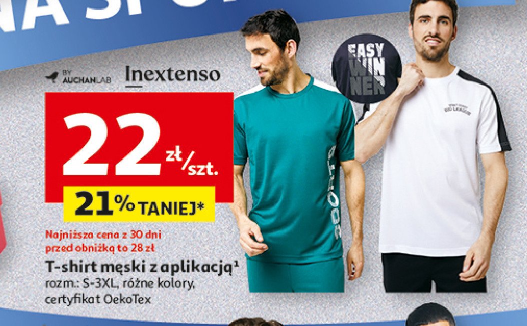 T-shirt meski Auchan inextenso promocja