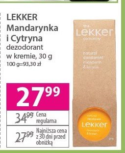 Dezodorant w kremie mandarynka i cytryna Lekker promocja