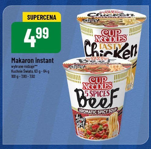 Danie z wołowiną NISSIN CUP NOODLES promocja