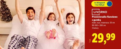 Prześcieradło flanelowe z gumką 90-100 × 200 cm promocja w Lidl