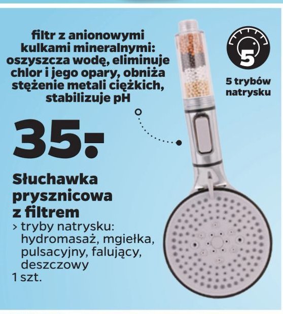 Słuchawka prysznicowa z filtrem promocja