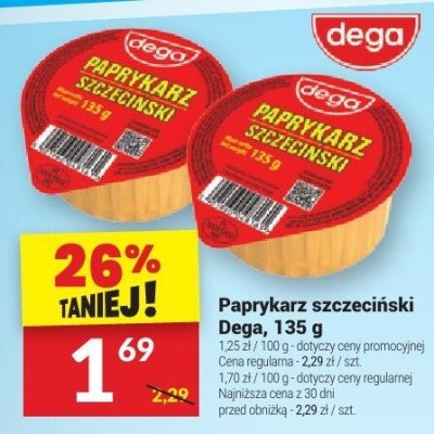 Paprykarz szczeciński Dega, 135 g promocja w Twój Market