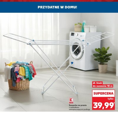 Suszarka na pranie z nakładkami zabezpieczającymi podłogę promocja w Kaufland