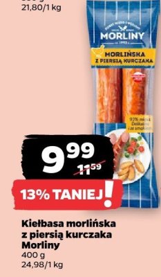 Kiełbasa morlińska z piersią kurczaka Morliny promocja w Netto