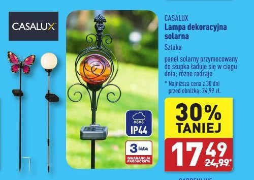 Lampa solarna dekoracyjna Casalux promocja