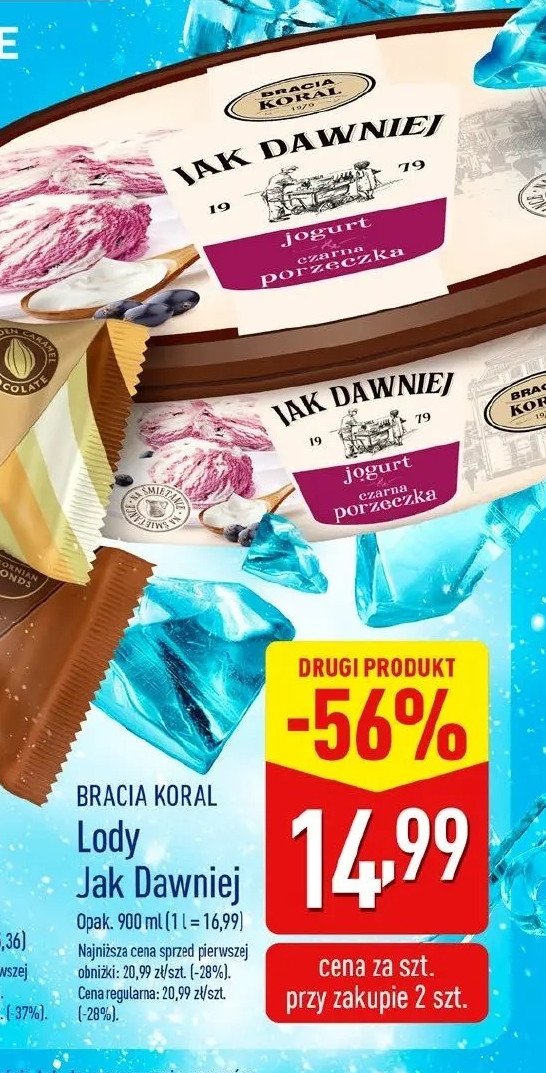 Lody z jogurtem i sosem z czarnej porzeczki Bracia koral lody jak dawniej promocja