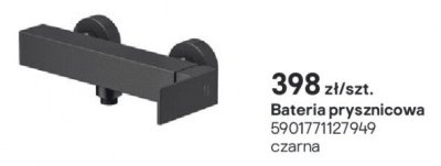 Bateria prysznicowa Cersanit Bari czarna promocja w Castorama
