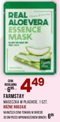 Maseczka w płachcie Farmstay Real Aloe Vera Essence Mask, 1 szt. promocja w Drogerie Natura