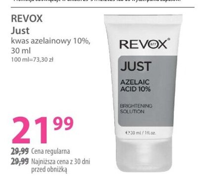 Kwas azelainowy 10% REVOX Just promocja w Hebe