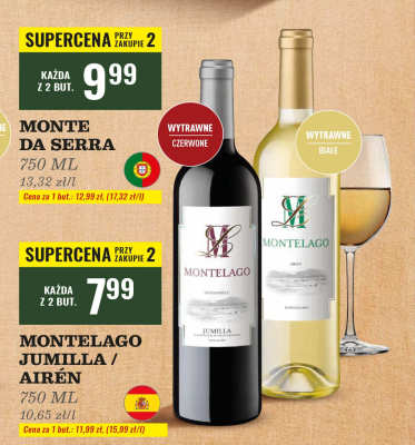 Wino Montelago Airen wytrawne białe promocja w Biedronka