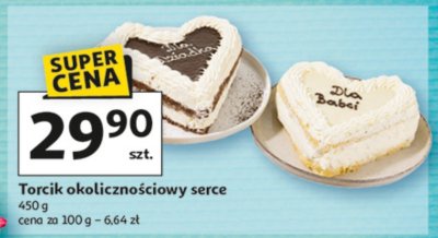 Torcik okolicznościowy serce 450 g promocja w Auchan