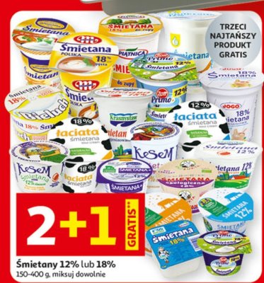 Śmietany 12% lub 18% Auchan promocja w Auchan