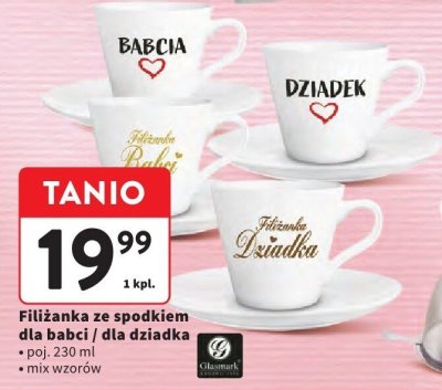Filiżanka ze spodkiem dla babci / dla dziadka, poj. 230 ml, mix wzorów promocja w Intermarche